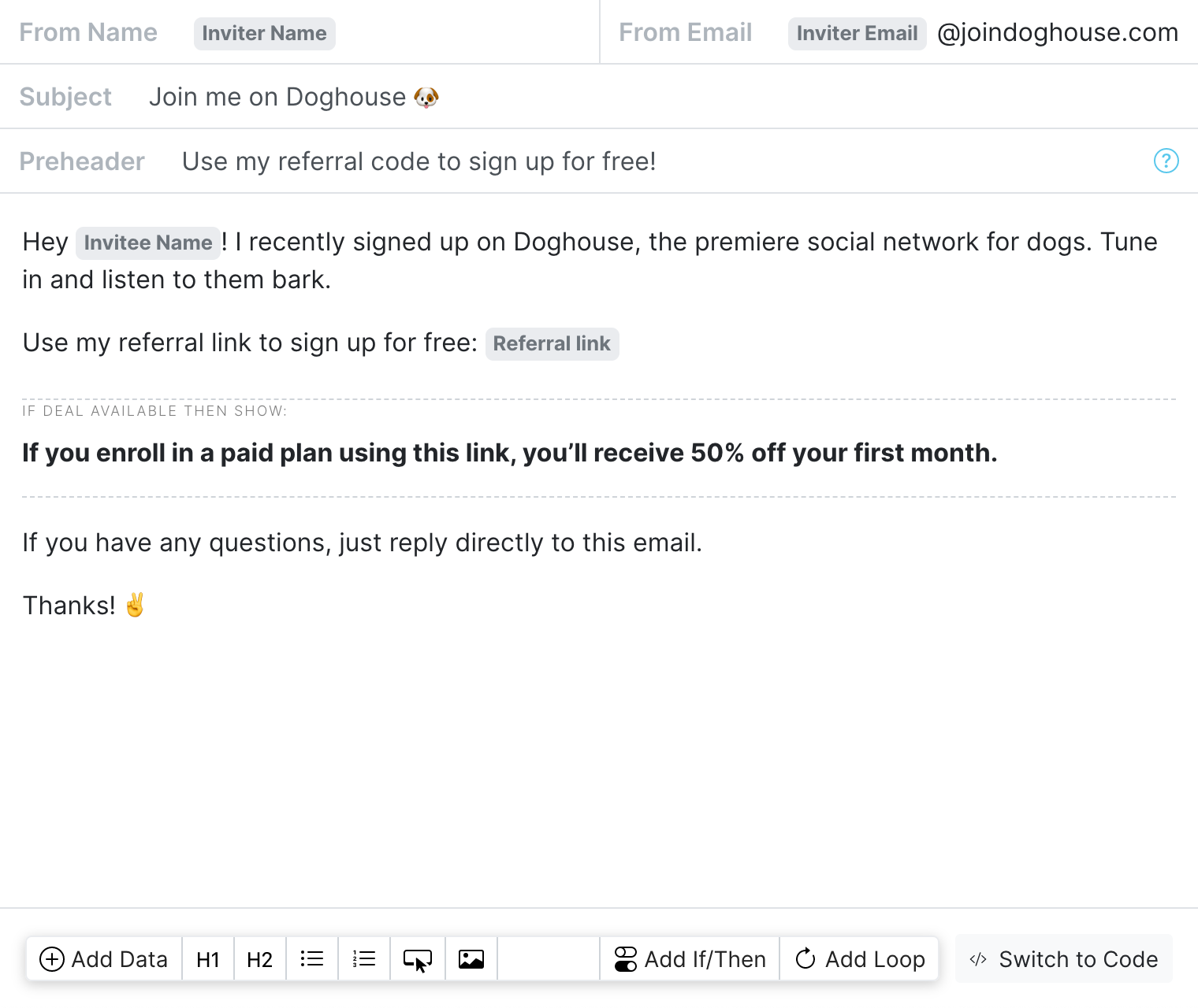 Transactional Email Editor