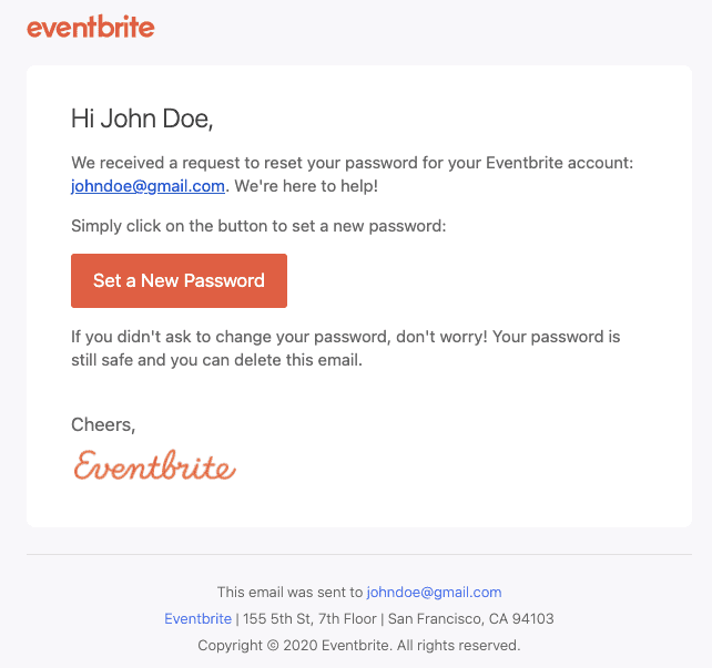 Eventbrite reset password email